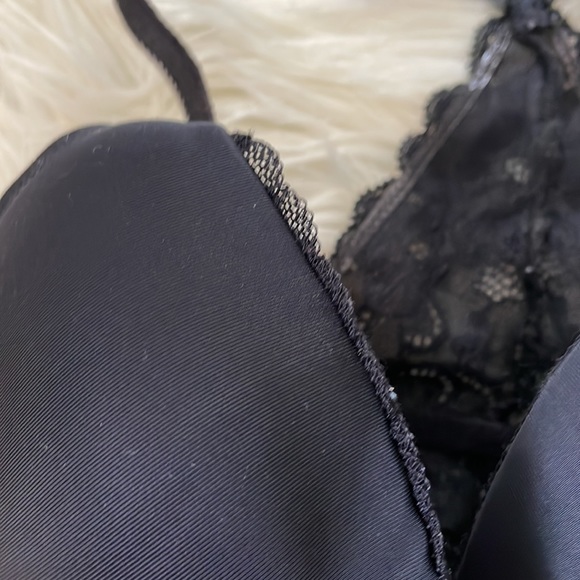 Adore me black criss cross back lacy detailed bra sz 34B front clasp padded - Picture 5 of 17